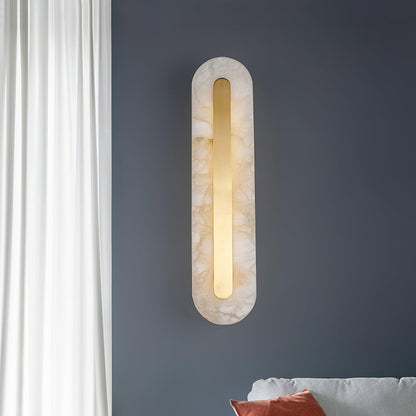 Alabaster Rounded Wall Light, Soft Glow