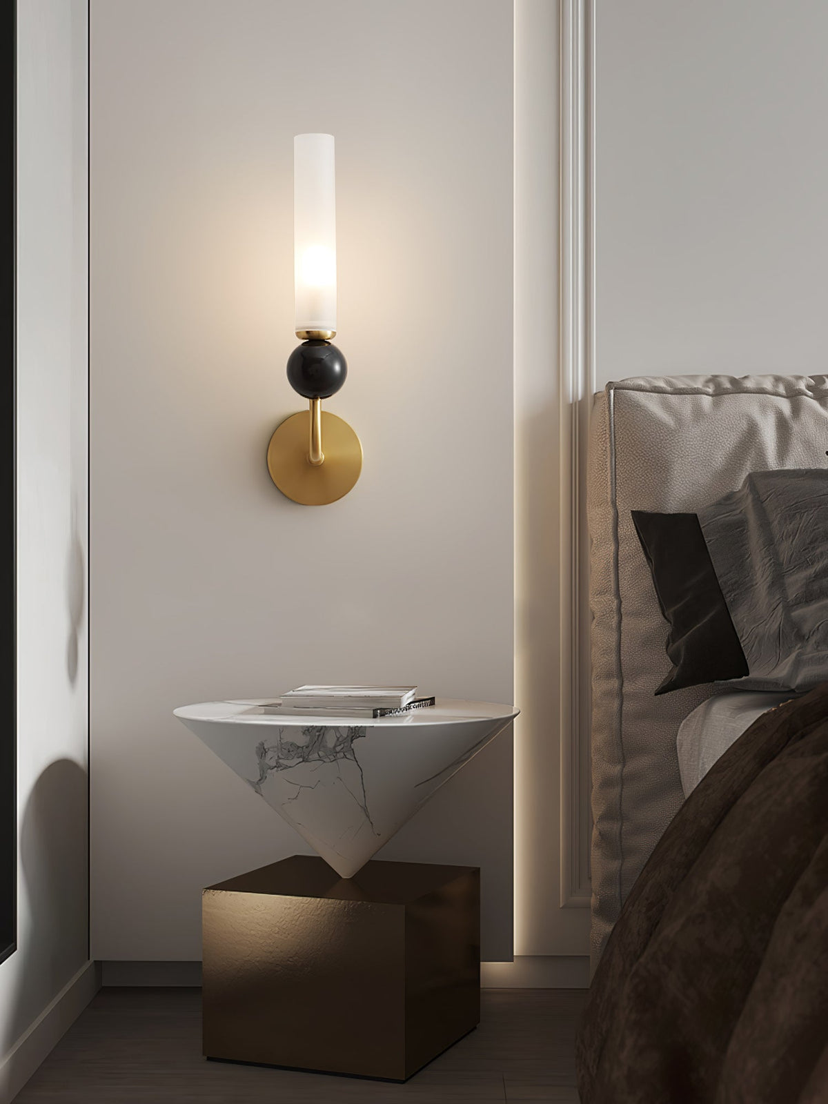 Marble Vertical Wall Lamp with Adjustable Brightness