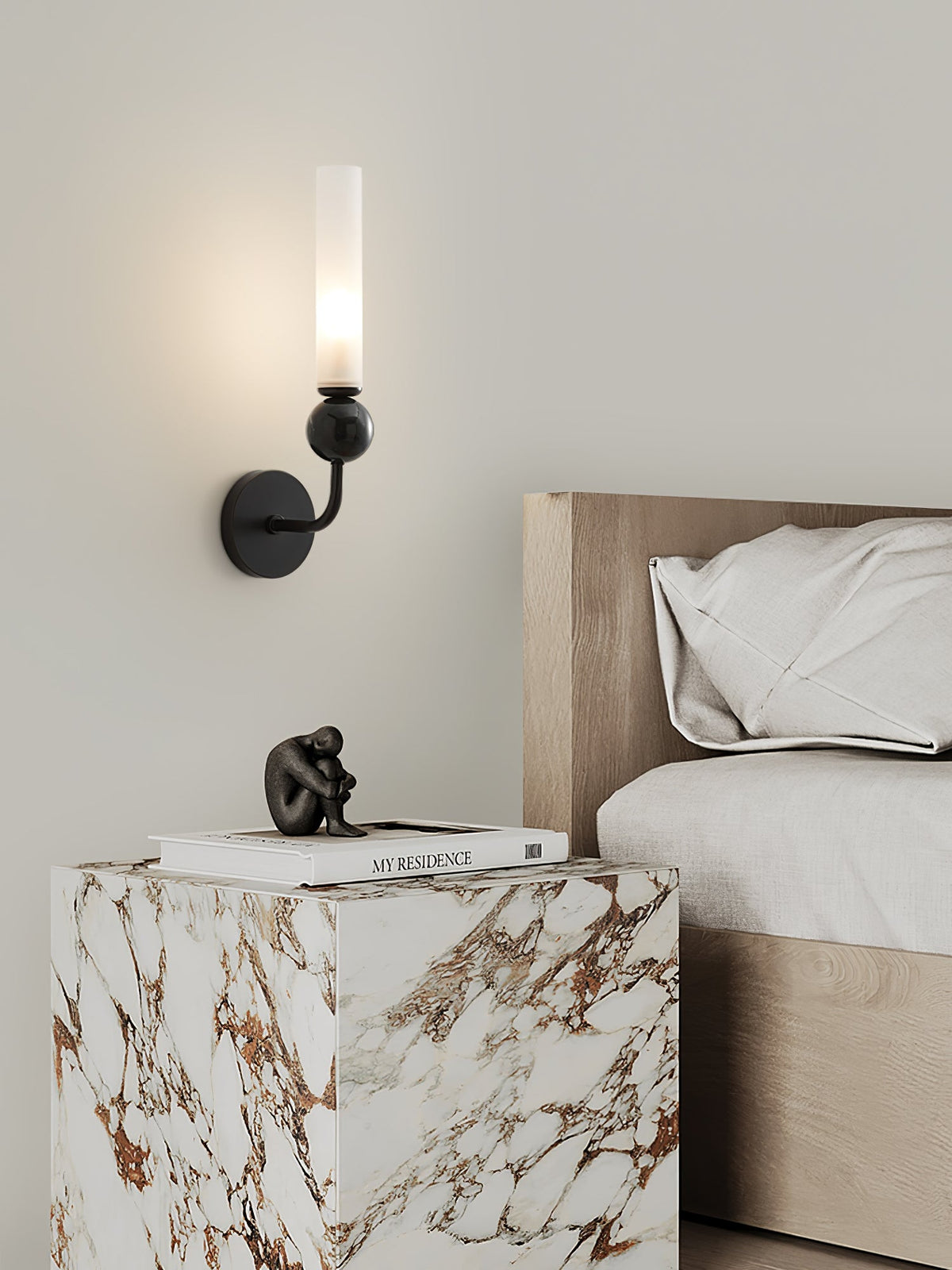 Marble Vertical Wall Lamp with Adjustable Brightness