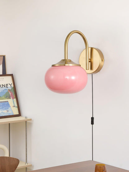Marshmallow-Shaped Plug-In Wall Sconce, Soft Warm Light