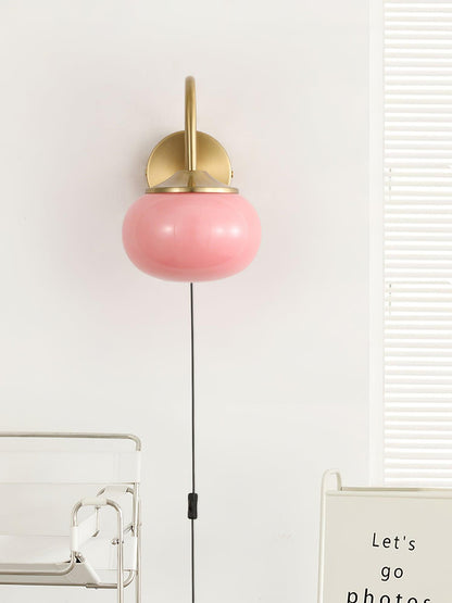 Marshmallow-Shaped Plug-In Wall Sconce, Soft Warm Light