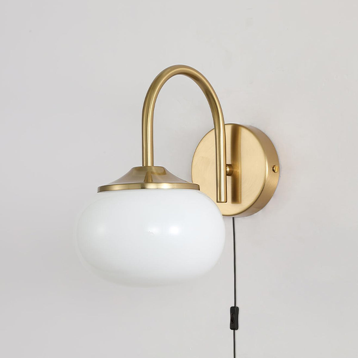 Marshmallow-Shaped Plug-In Wall Sconce, Soft Warm Light — front view