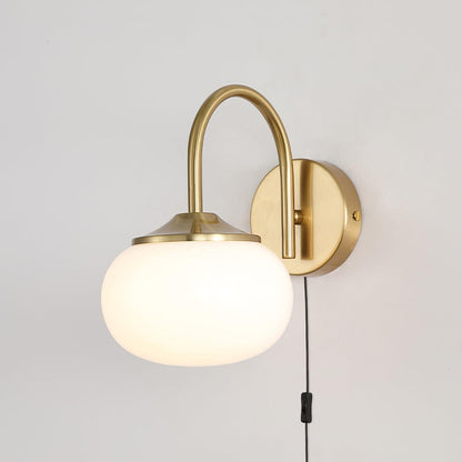 Marshmallow-Shaped Plug-In Wall Sconce, Soft Warm Light