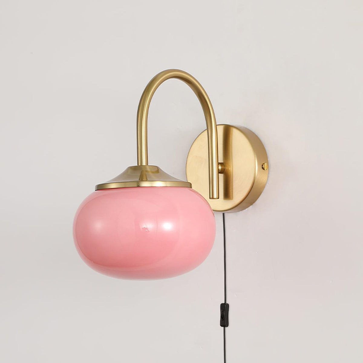 Marshmallow-Shaped Plug-In Wall Sconce, Soft Warm Light — side view