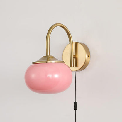 Marshmallow-Shaped Plug-In Wall Sconce, Soft Warm Light — side view