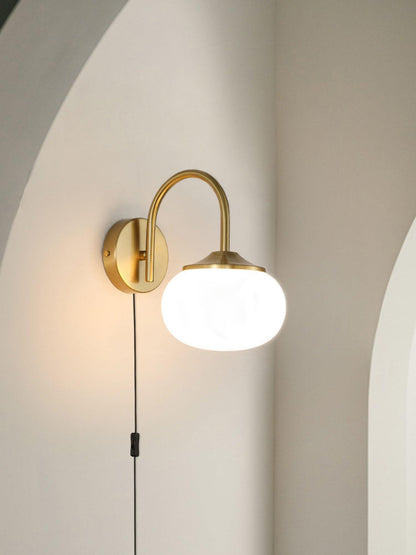 Marshmallow-Shaped Plug-In Wall Sconce, Soft Warm Light — lifestyle view