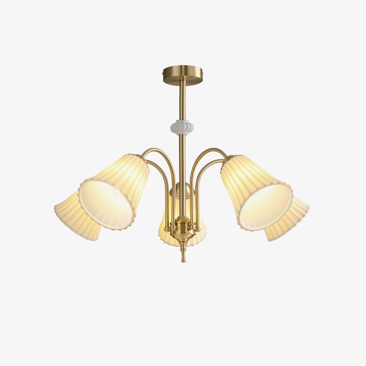 Ceramic Trumpet Chandelier, Medieval-Inspired Design