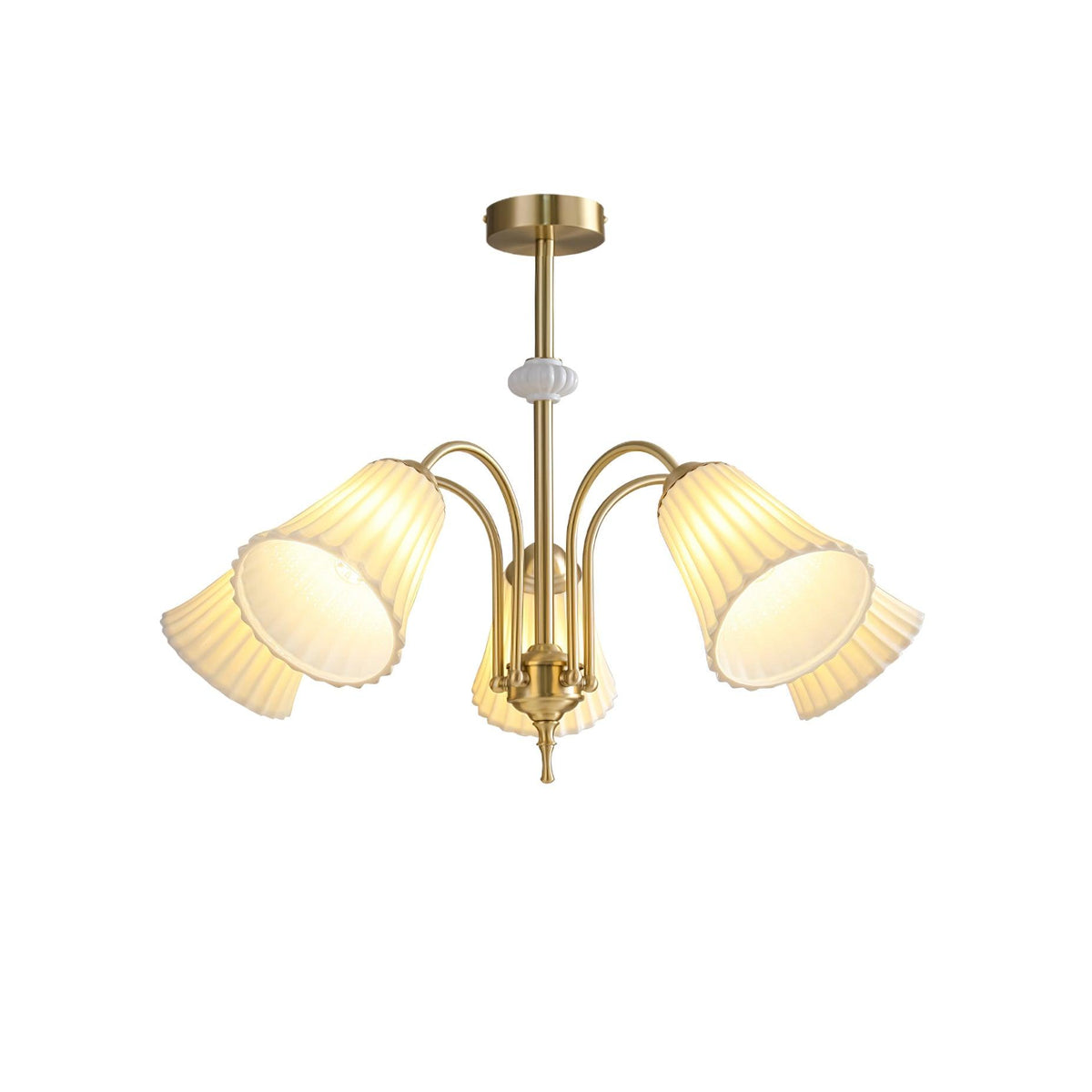 Ceramic Trumpet Chandelier, Medieval-Inspired Design