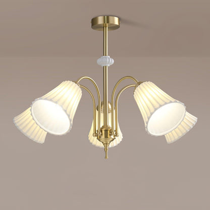 Ceramic Trumpet Chandelier, Medieval-Inspired Design