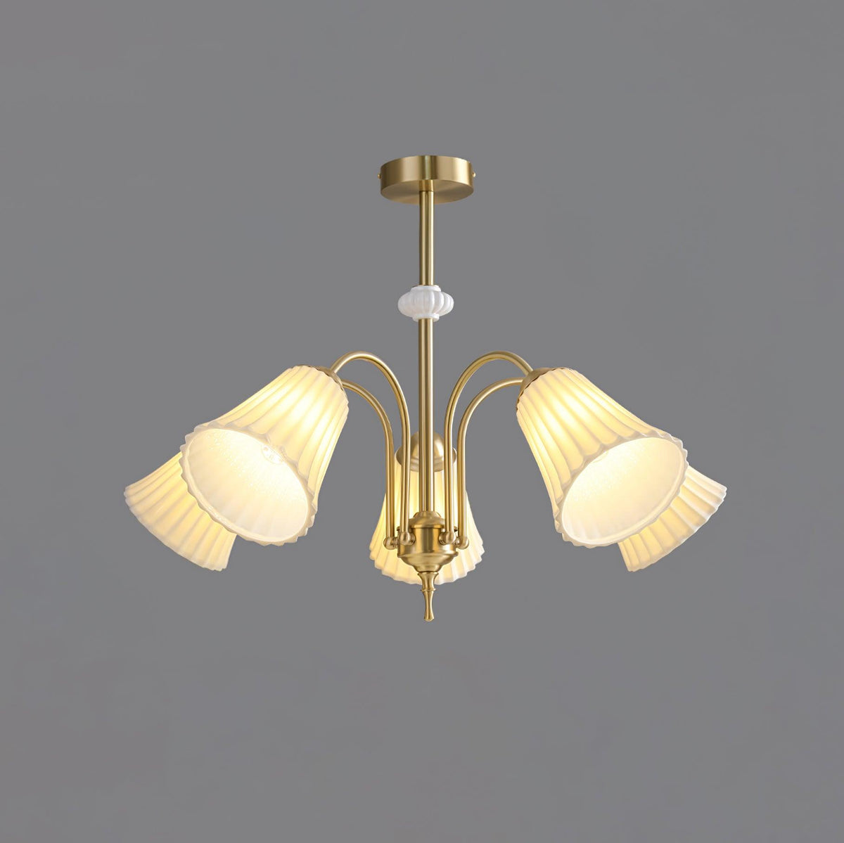 Ceramic Trumpet Chandelier, Medieval-Inspired Design