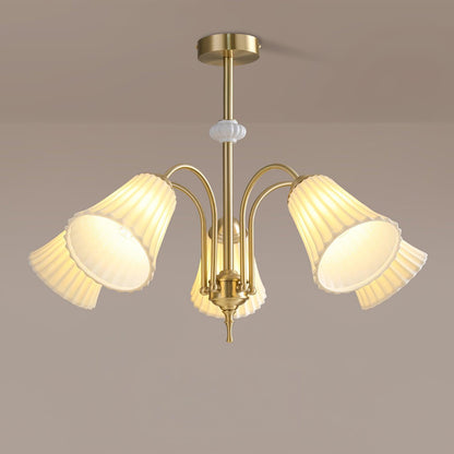 Ceramic Trumpet Chandelier, Medieval-Inspired Design