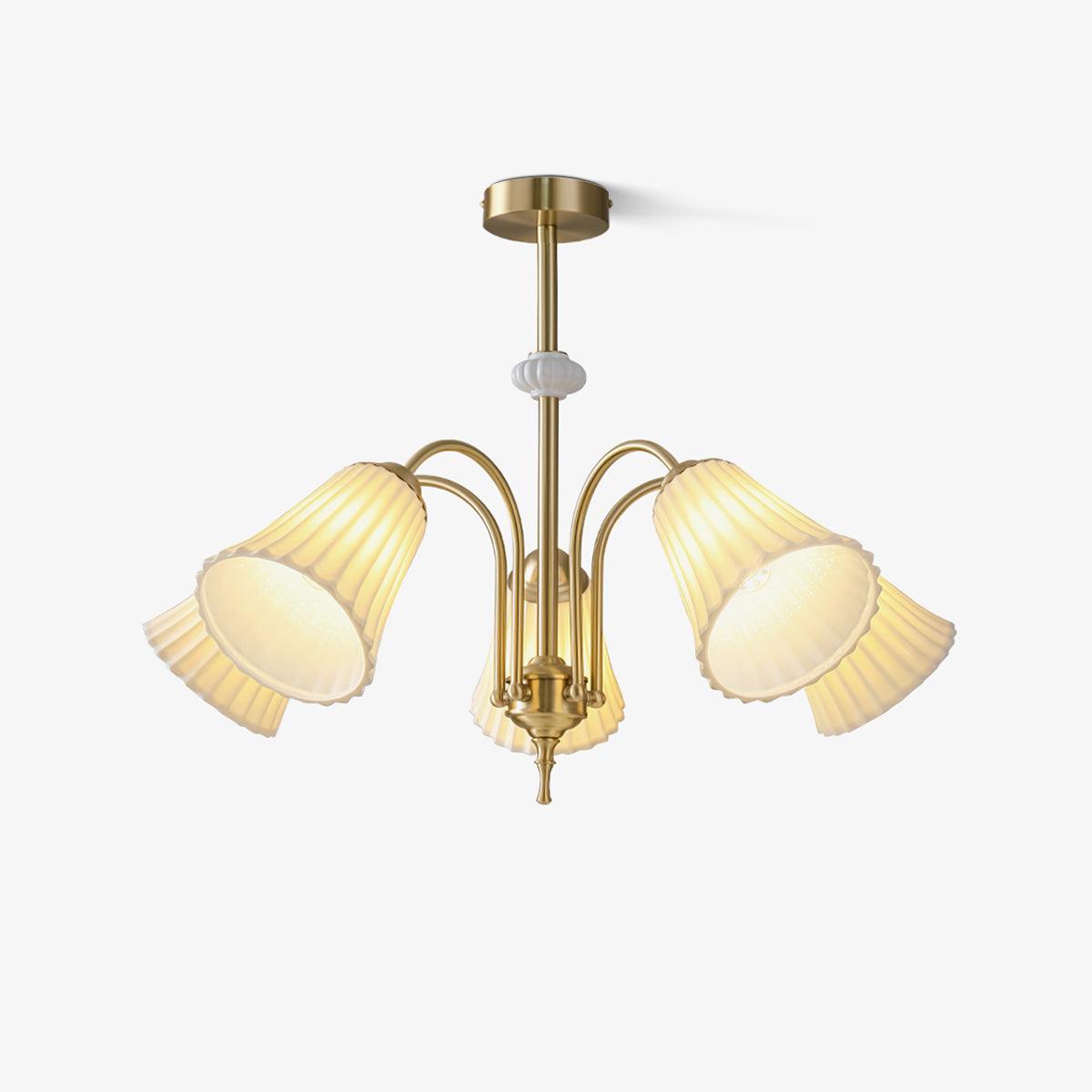Ceramic Trumpet Chandelier, Medieval-Inspired Design