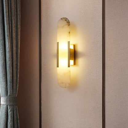 Oblong Alabaster Wall Sconce, Soft Ambient Light