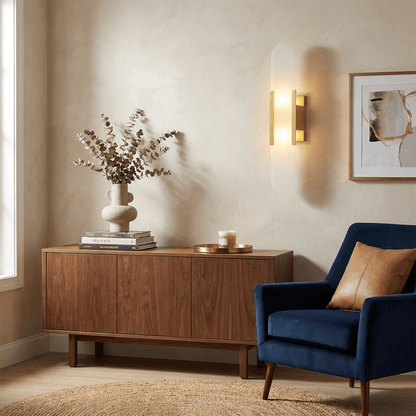 Oblong Alabaster Wall Sconce, Soft Ambient Light
