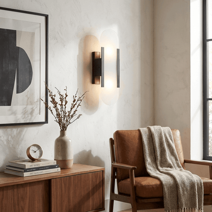 Oblong Alabaster Wall Sconce, Soft Ambient Light