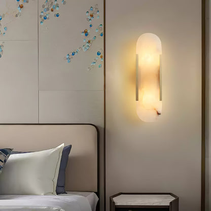 Oblong Alabaster Wall Sconce, Soft Ambient Light