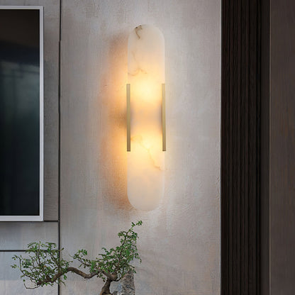 Oblong Alabaster Wall Sconce, Soft Ambient Light