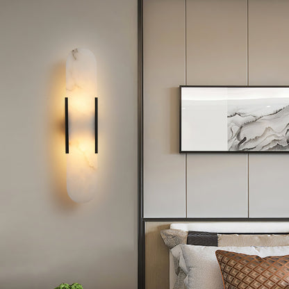 Oblong Alabaster Wall Sconce, Soft Ambient Light