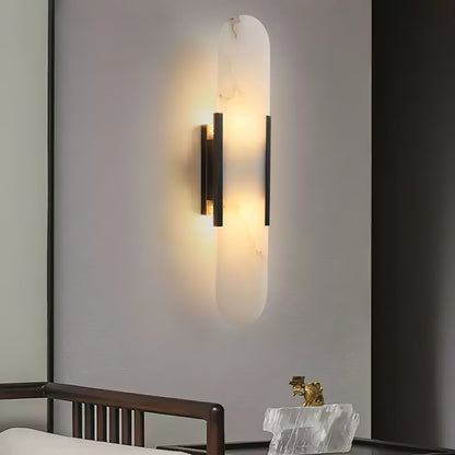 Oblong Alabaster Wall Sconce, Soft Ambient Light