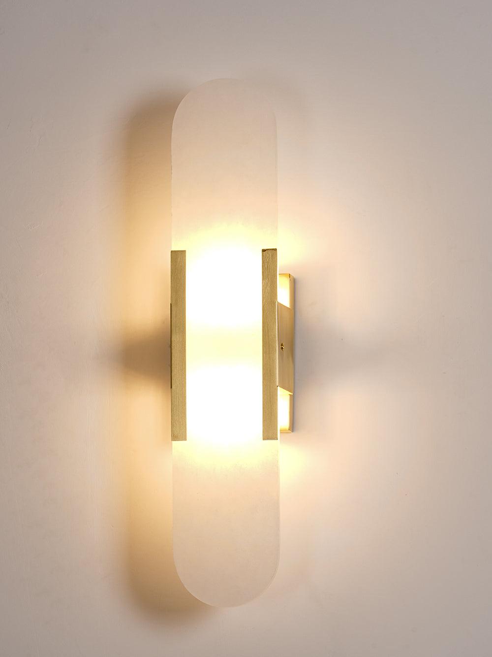 Oblong Alabaster Wall Sconce, Soft Ambient Light