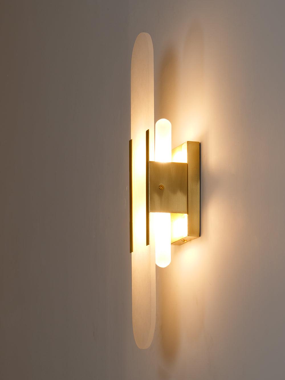 Oblong Alabaster Wall Sconce, Soft Ambient Light