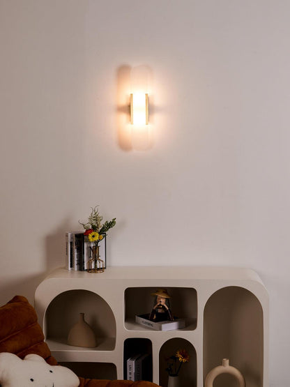 Oblong Alabaster Wall Sconce, Soft Ambient Light