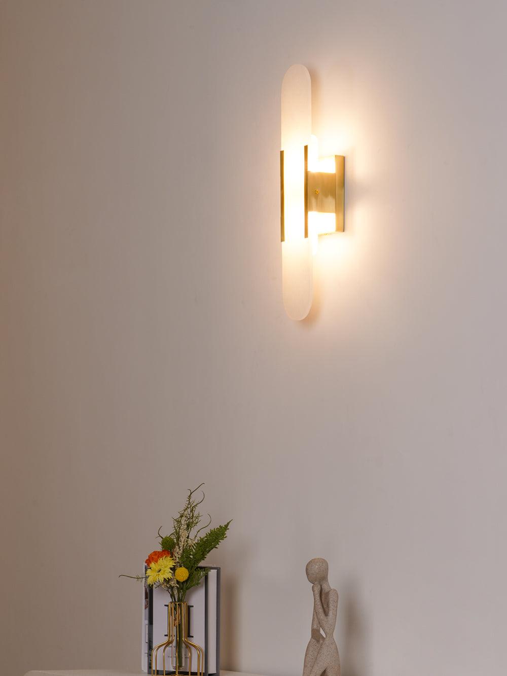 Oblong Alabaster Wall Sconce, Soft Ambient Light