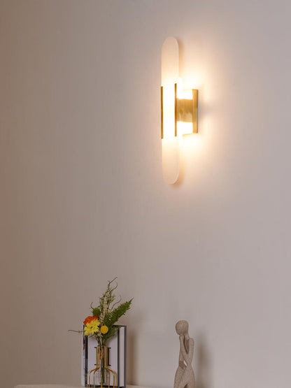 Oblong Alabaster Wall Sconce, Soft Ambient Light