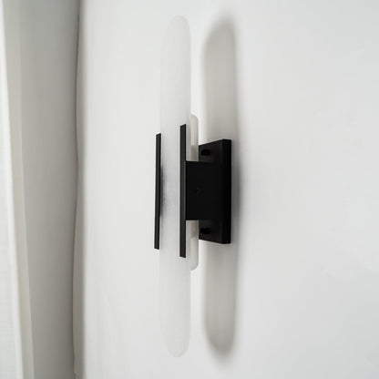 Oblong Alabaster Wall Sconce, Soft Ambient Light