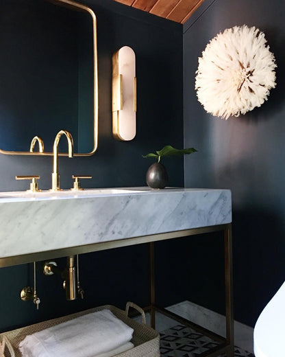 Oblong Alabaster Wall Sconce, Soft Ambient Light