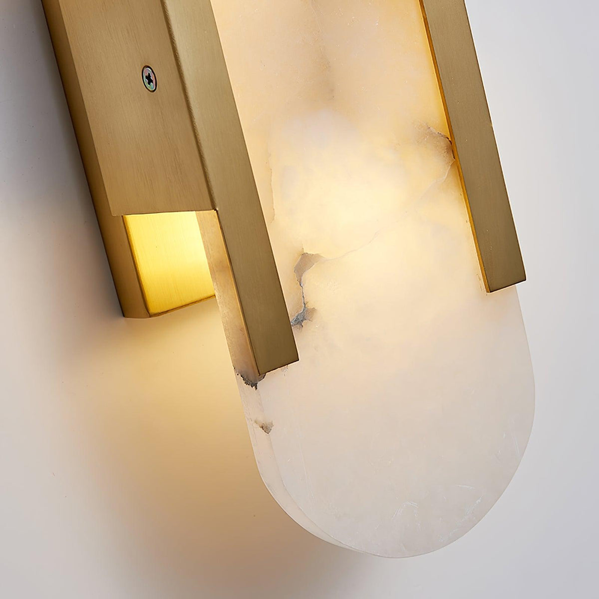Oblong Alabaster Wall Sconce, Soft Ambient Light