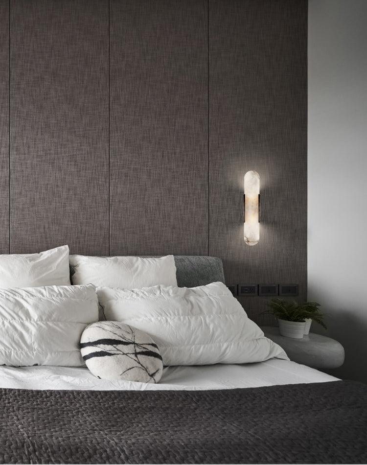 Oblong Alabaster Wall Sconce, Soft Ambient Light