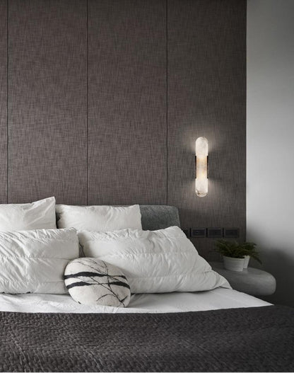 Oblong Alabaster Wall Sconce, Soft Ambient Light