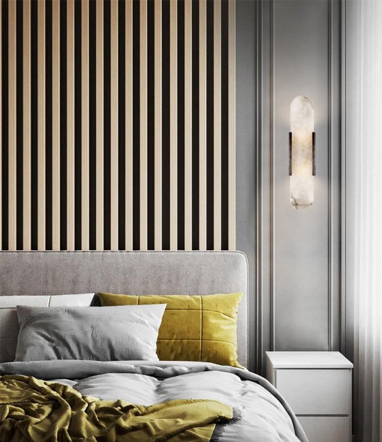 Oblong Alabaster Wall Sconce, Soft Ambient Light