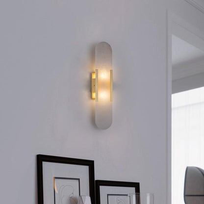 Oblong Alabaster Wall Sconce, Soft Ambient Light