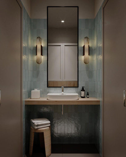 Oblong Alabaster Wall Sconce, Soft Ambient Light