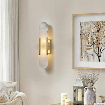 Oblong Alabaster Wall Sconce, Soft Ambient Light