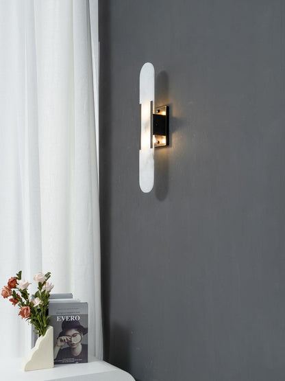 Oblong Alabaster Wall Sconce, Soft Ambient Light