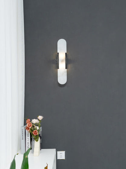 Oblong Alabaster Wall Sconce, Soft Ambient Light