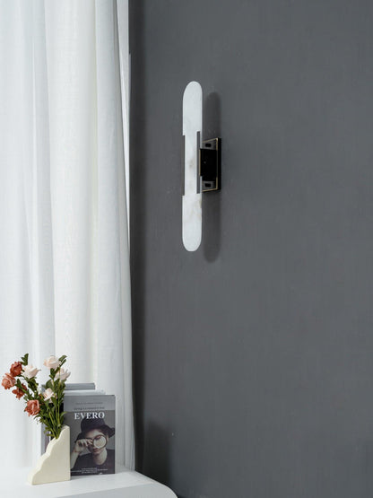 Oblong Alabaster Wall Sconce, Soft Ambient Light