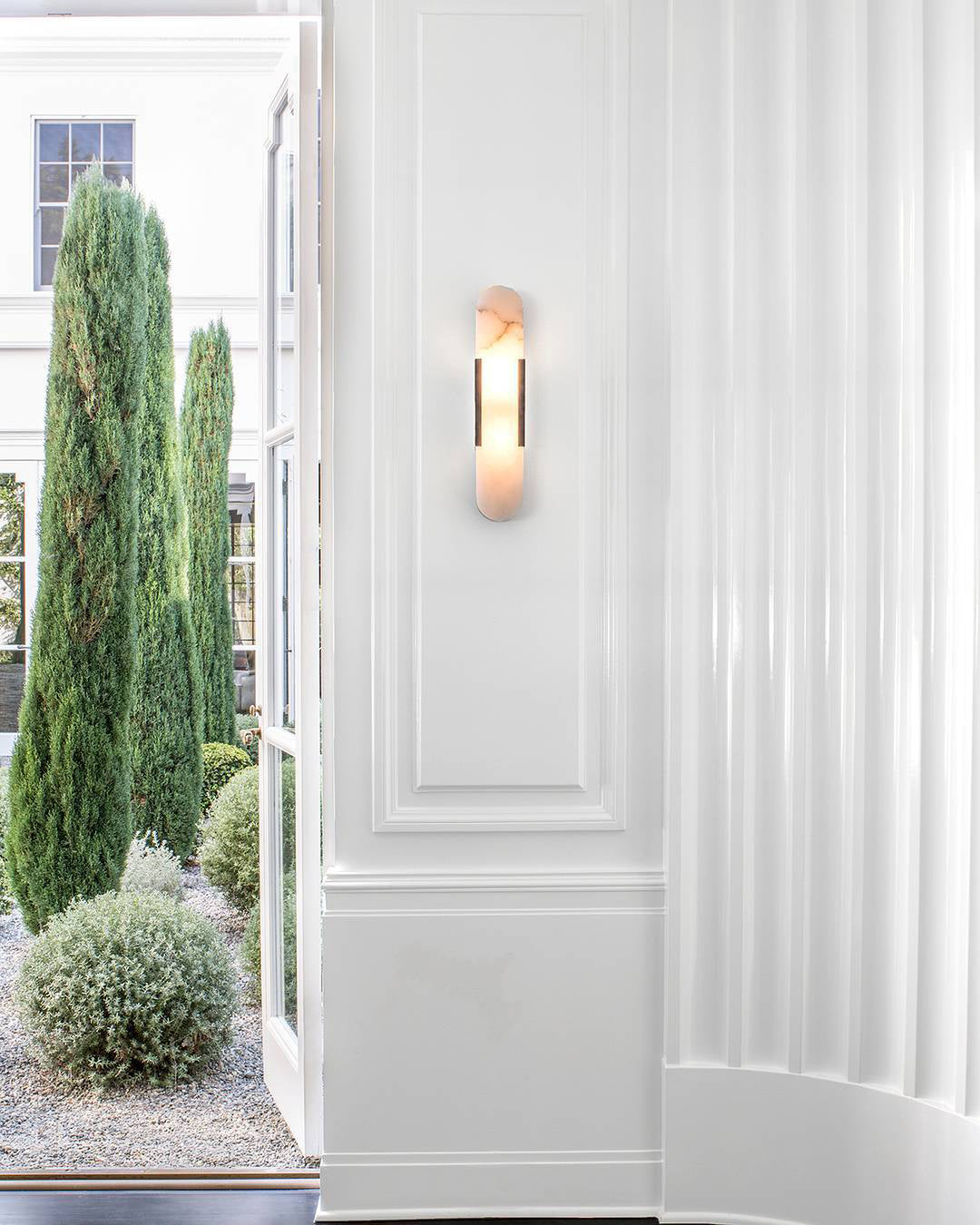 Oblong Alabaster Wall Sconce, Soft Ambient Light