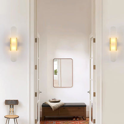 Oblong Alabaster Wall Sconce, Soft Ambient Light