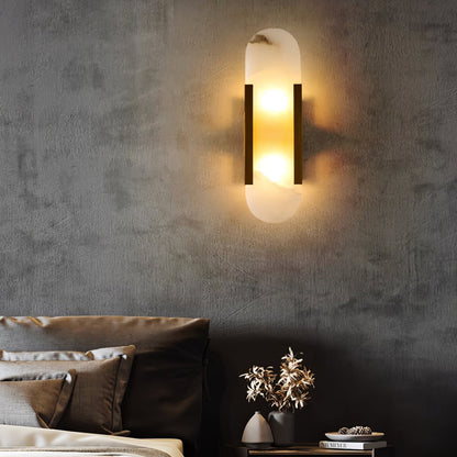 Oblong Alabaster Wall Sconce, Soft Ambient Light