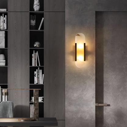 Oblong Alabaster Wall Sconce, Soft Ambient Light