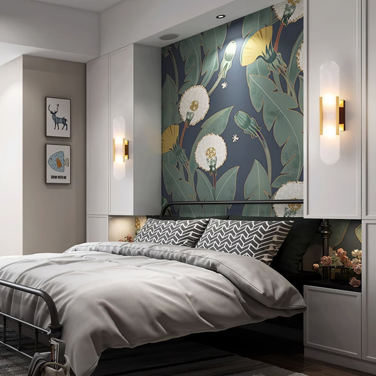 Oblong Alabaster Wall Sconce, Soft Ambient Light