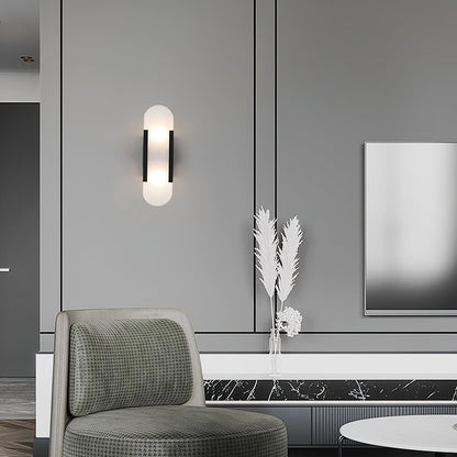 Oblong Alabaster Wall Sconce, Soft Ambient Light