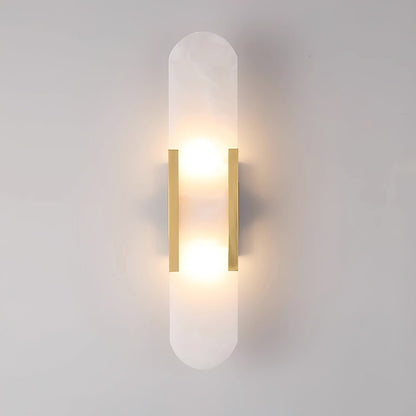 Oblong Alabaster Wall Sconce, Soft Ambient Light
