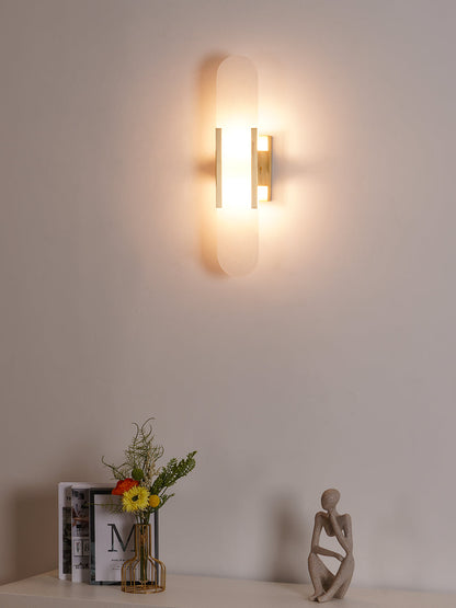Oblong Alabaster Wall Sconce, Soft Ambient Light
