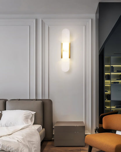 Oblong Alabaster Wall Sconce, Soft Ambient Light
