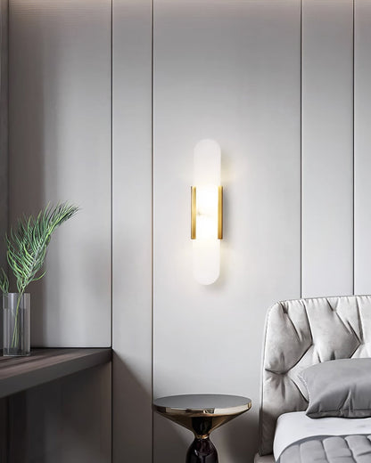 Oblong Alabaster Wall Sconce, Soft Ambient Light